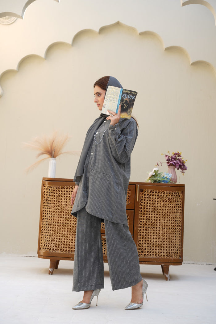 Grey pinstripe set